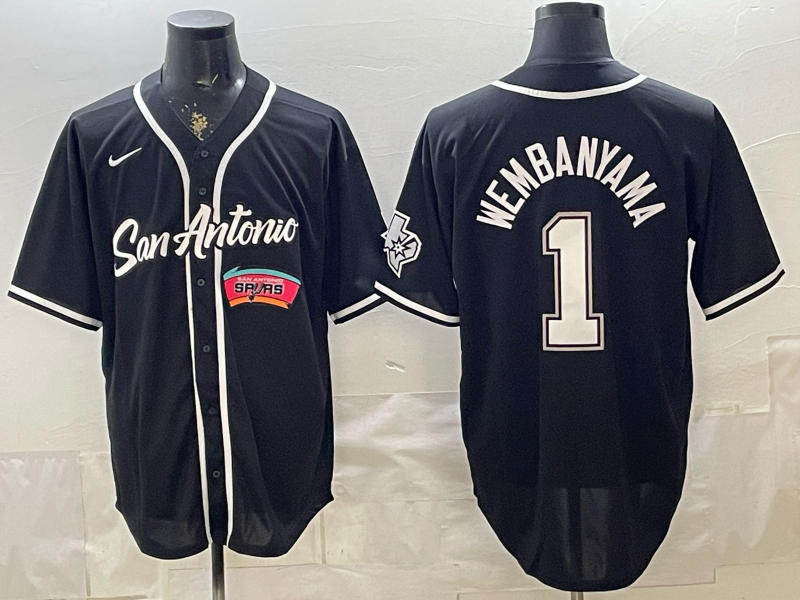 Men San Antonio Spurs #1 Wembanyama black Nike 2026 NBA Jersey 065